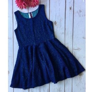 Lily Bleu Girls 5 Lace Skater Dress Navy A-Line